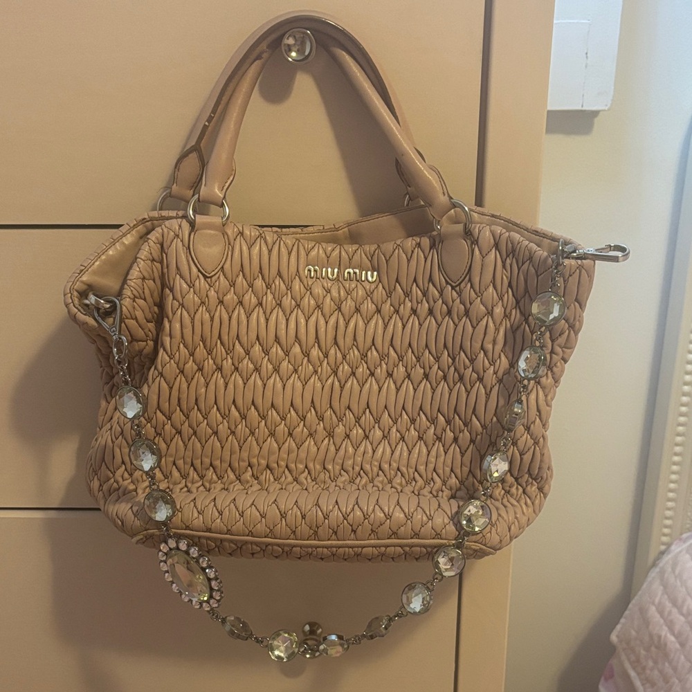 Miu Miu Nappa Leather Crystal 2-way Bag